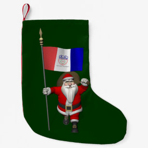 Petite Chaussette De Noël Le Père Noël Avec L'Ensigne De Cleveland