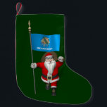 Petite Chaussette De Noël Le Père Noël Avec L'Ensigne D'Oklahoma<br><div class="desc">La couleur de l'arrière - plan peut être changée : CUSTOMISEZ-lui Noël du père en visitant l'Etat de Sooner</div>