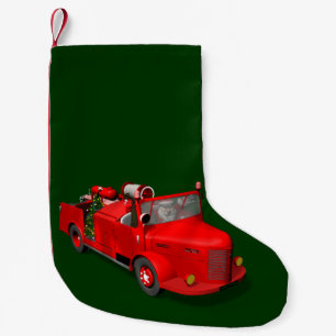 Petite Chaussette De Noël Le Père Noël Doux Dans Le Moteur De Feu
