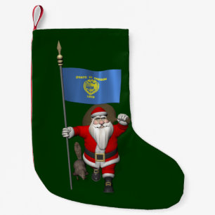 Petite Chaussette De Noël Le Père Noël Visite L'État Du Castor