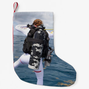 Petite Chaussette De Noël Le plongeur autonome sautent
