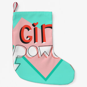 Petite Chaussette De Noël Le pouvoir des filles. Design mignon avec slogan g