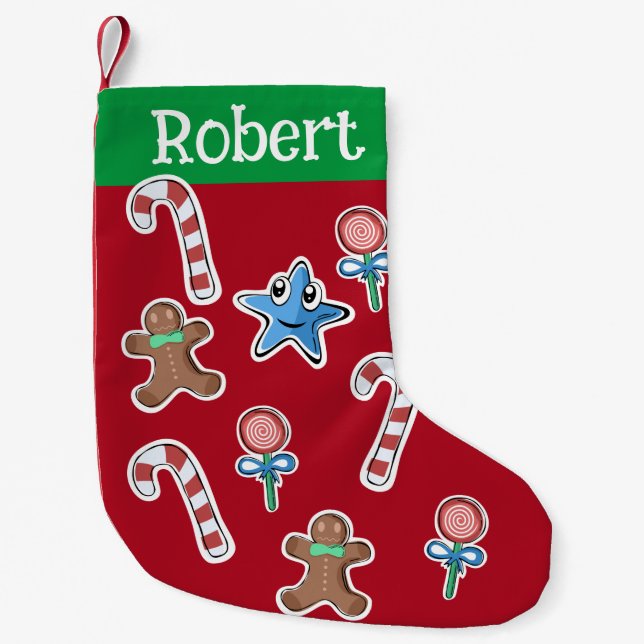 Petite Chaussette De Noël Le stockage de Noël de l'enfant customisé (Devant)