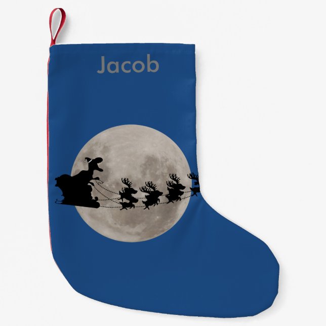 Petite Chaussette De Noël Le T-Rex ce Noël d'étole (Devant)