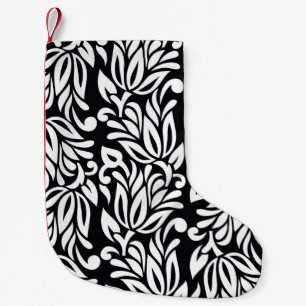 Petite Chaussette De Noël Le textile noir et blanc.