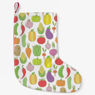 Petite Chaussette De Noël Légumes dessinés à la main, arrière - plan de dood