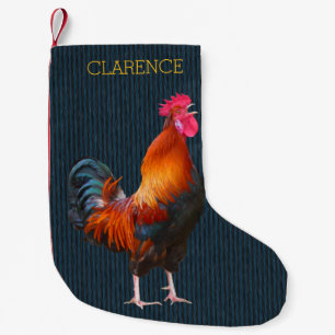 Petite Chaussette De Noël L'élevage de coq de Noël avec nom