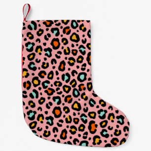 Petite Chaussette De Noël Leopard coloré : Motif Vintage de mode