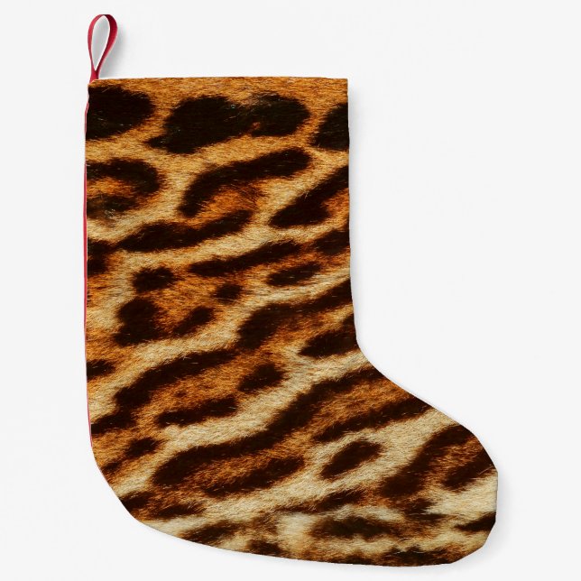 Petite Chaussette De Noël Leopard fur textures. Animal print (Devant)