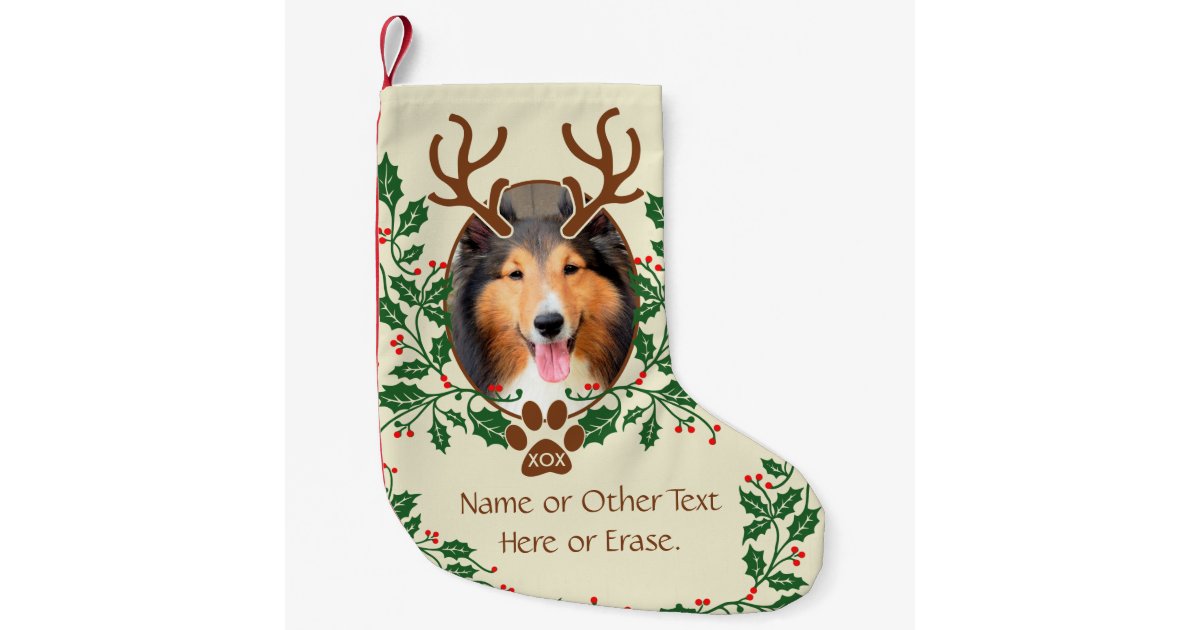 Petite Chaussette De Noel Les Andouillers De Noel Pour Le Chien Chat Zazzle Fr