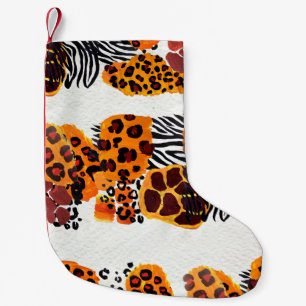Petite Chaussette De Noël Les animaux sauvages mélangent motif sans soudure