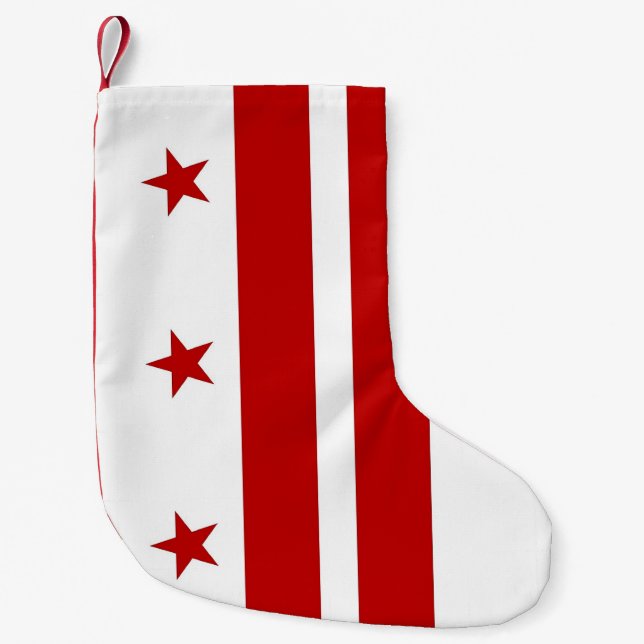 Petite Chaussette De Noël Les bas de Noël avec le drapeau de Washington DC (Devant)
