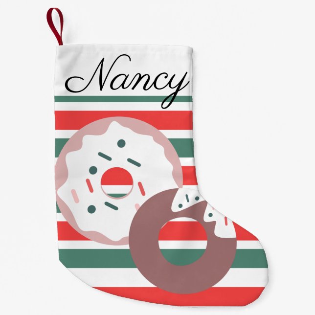 Petite Chaussette De Noël Les beignets de Noël modernes sautinent (Devant)