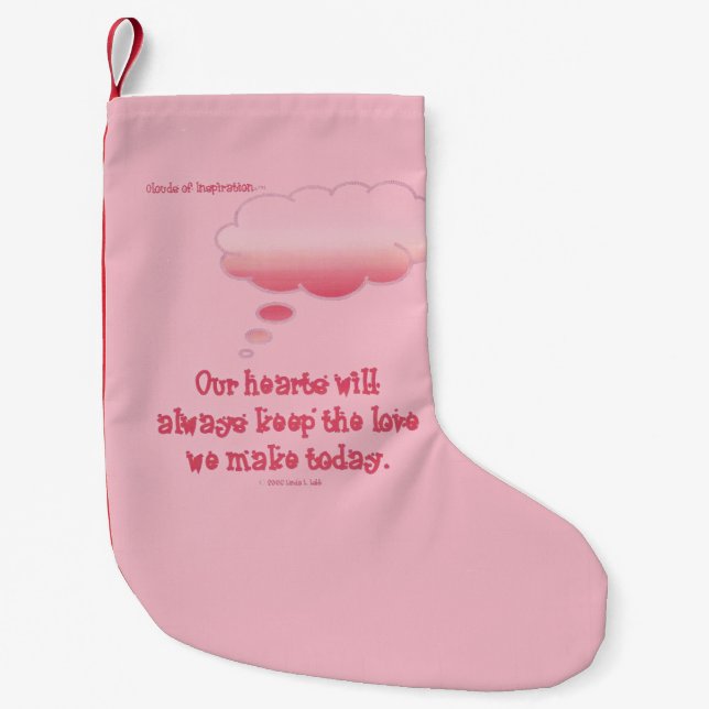 Petite Chaussette De Noël Les coeurs gardent l'amour (Devant)