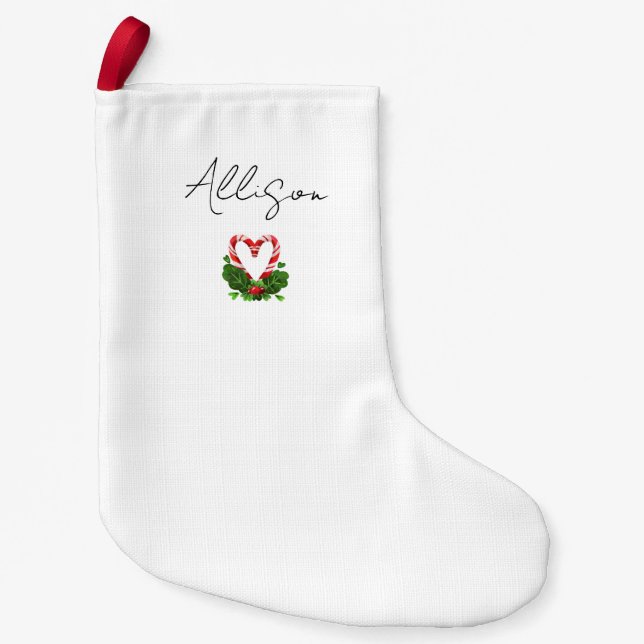 Petite Chaussette De Noël Les Coeurs Reviennent À La Maison Pour Noël Sucre  (Devant)