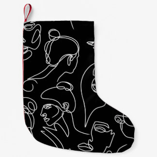 Petite Chaussette De Noël Les femmes affrontent le Motif de dessin Abstrait