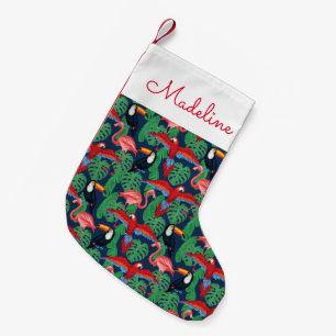 Petite Chaussette De Noël Les oiseaux tropicaux dans des couleurs lumineuses