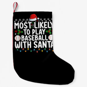 Petite Chaussette De Noël Les Plus Susceptibles De Jouer Au Baseball Avec Pè