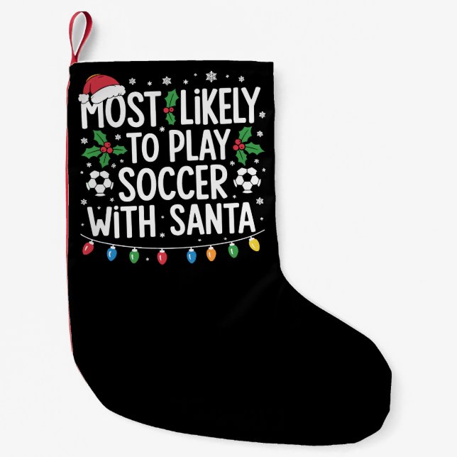Petite Chaussette De Noël Les Plus Susceptibles De Jouer Au Football Avec Pè (Devant)