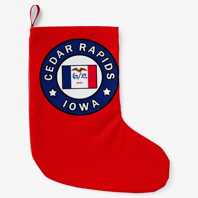 Petite Chaussette De Noël Les rapides de cèdre Iowa (Devant)