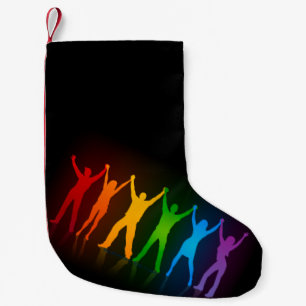 Petite Chaussette De Noël Les six silhouettes debout de Slipperyjoe, bras le