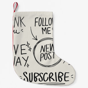 Petite Chaussette De Noël Lettrage à la main : Jeu de Doodles Vintage.