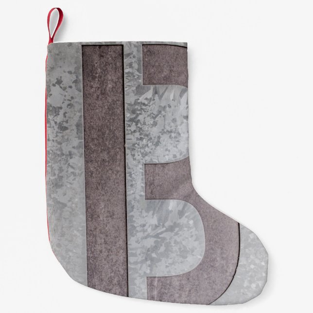 Petite Chaussette De Noël lettre B Brown et grise (Devant)