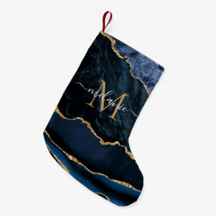 Petite Chaussette De Noël Lettre bleu or de la marine Lettre Noël Stocker