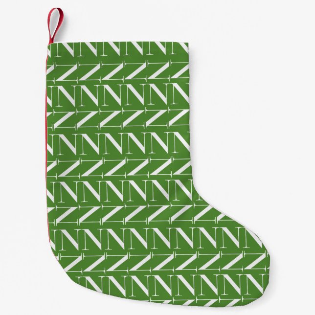 Petite Chaussette De Noël Lettre initiale monogramme N (Devant)