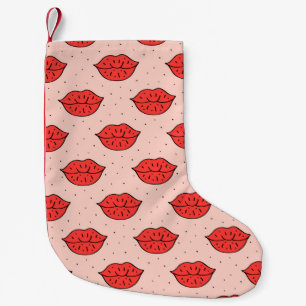 Petite Chaussette De Noël Lèvres caricaturales : motif féministe de doodle.