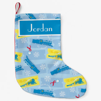 Petite Chaussette De Noël L'Express polaire | Retro Train & Ticket Motif