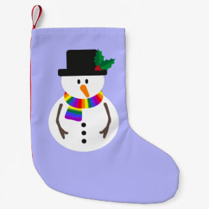 Petite Chaussette De Noël LGBT+ Bonhomme de Neige Porte-chaussettes Fier