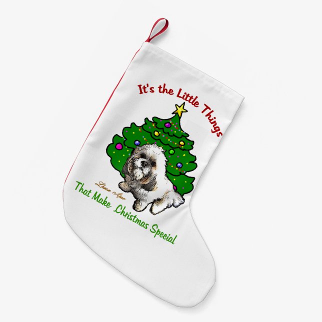 Petite Chaussette De Noël Lhasa Apso Noël (Devant (Accrochage))