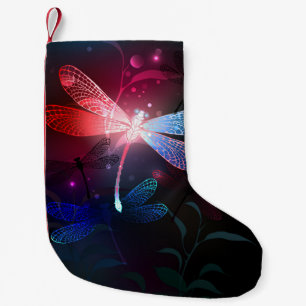 Petite Chaussette De Noël Libellule rouge lumineuse