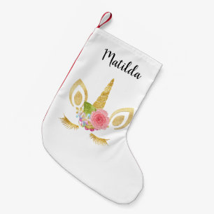 Petite Chaussette De Noël Licorne assez florale mignonne élégante de parti