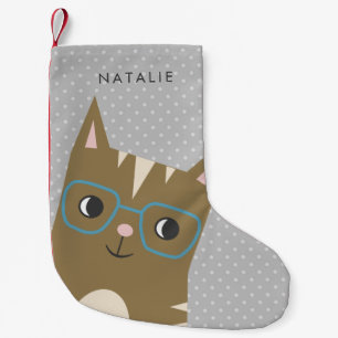 Petite Chaussette De Noël L'illustration mignonne   de chat de hippie