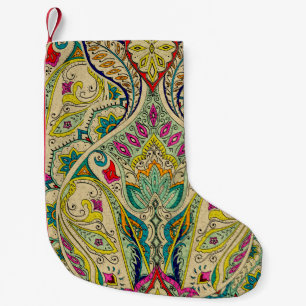 Petite Chaussette De Noël L'Inde paisley motif, frontière décorative.