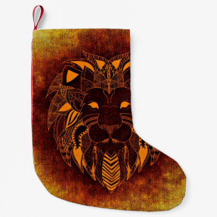 Petite Chaussette De Noël Lion animal sauvage abstrait