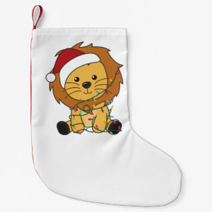 Petite Chaussette De Noël Lion Noël Neige Animaux d'hiver Lions