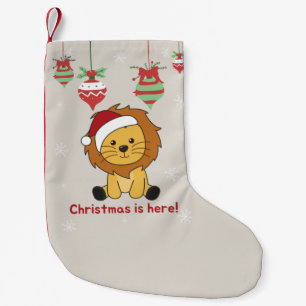 Petite Chaussette De Noël Lion Noël Neige Animaux d'hiver Lions Petit Chr