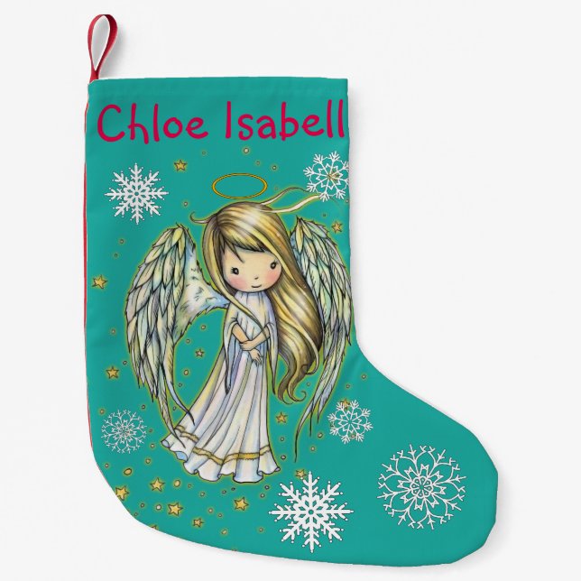 Petite Chaussette De Noël Little Star Angel Noël Stocking Personnalisé (Devant)