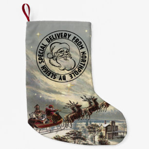 Petite Chaussette De Noël Livraison spéciale du pôle Nord par prise de serpe