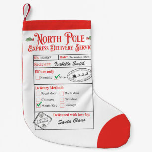Petite Chaussette De Noël Livraison spéciale du pôle Nord personnalisé Père 
