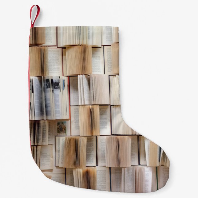 Petite Chaussette De Noël Livre de livres muraux mur décoratif (Devant)