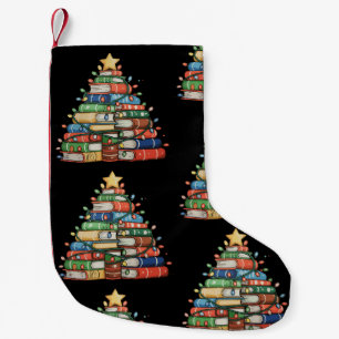 Petite Chaussette De Noël Livre Noël Arbre Lumières Professeur Bibliothécair