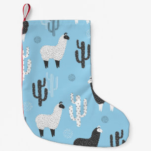 Petite Chaussette De Noël Llama et cactus, motif mignon.
