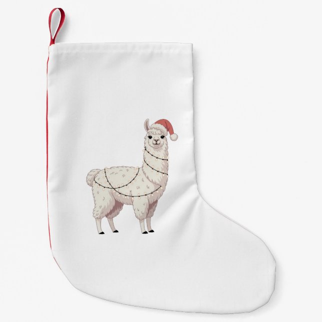 Petite Chaussette De Noël Llama illuminations de Noël Animaux robustes Lover (Devant)