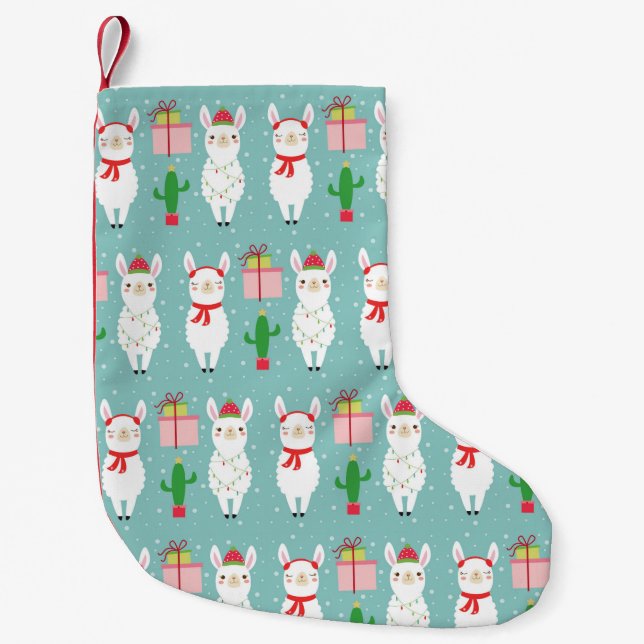 Petite Chaussette De Noël Llamas de Noël d'hiver | Vacances (Devant)