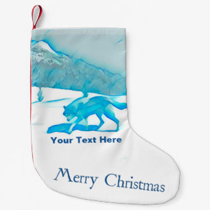 Petite Chaussette De Noël Loup solitaire en WI-nter - Joyeux Noël