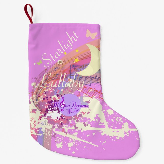 Petite Chaussette De Noël Lullabe étoile Petite réserve de Noël rose (Devant)